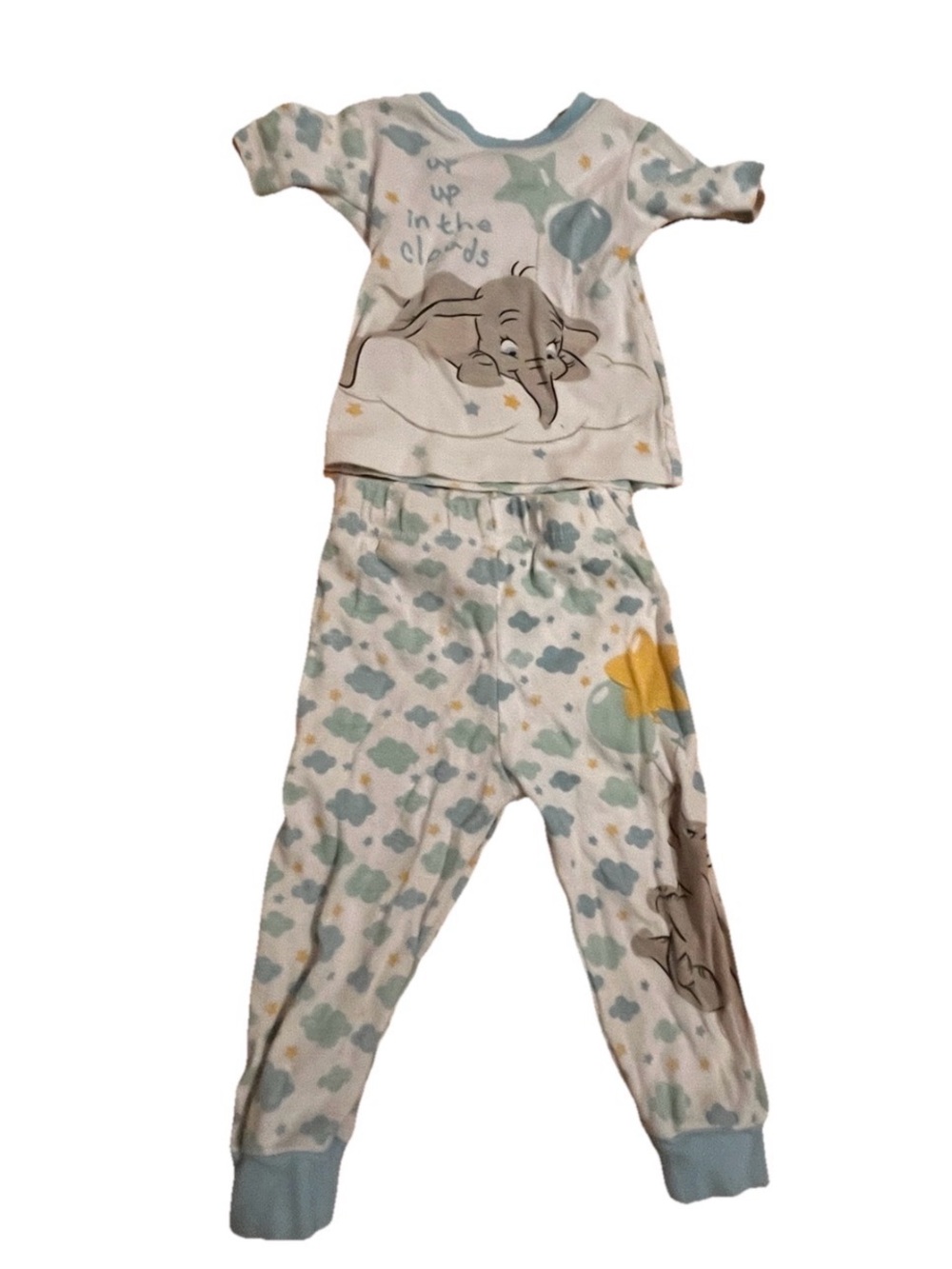 Disney Dumbo Toddler 24M 2-Piece Pajama Set Clouds Stars
